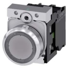 Siemens Industry - bouton-poussoir lumineux, 22 mm, rond, le métal, brillant, transparent, Bouton,