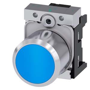 Siemens Industry - BOUTON-POUSSOIR, BLEU, COURSE LONGUE