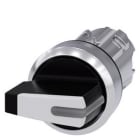 Siemens Industry - Commutateur à manette éclairable, 22 mm, rond, métal brillant, blanc, Manette, c