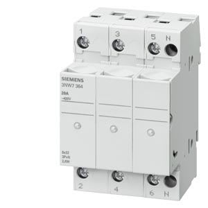 Siemens Industry - P. cartouches cylindriques taille 8,5x31,5mm 20A, 3pôles+N