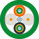 Siemens Industry - Câble FO verre chenill.GP50/125 prééquipé 2x2 BFOC, 3,0m