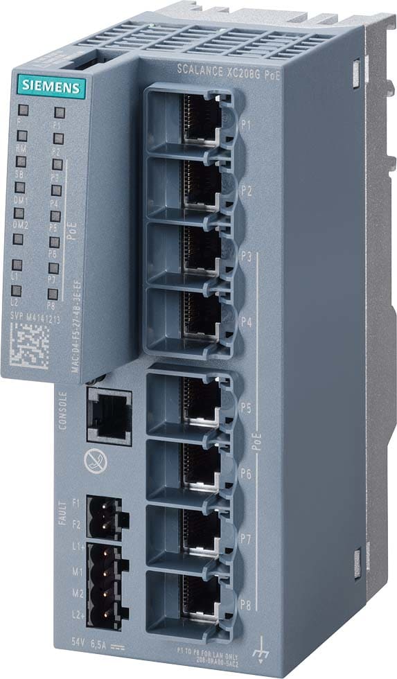 Siemens Industry - SCALANCE XC208G PoE (DC 54 V)