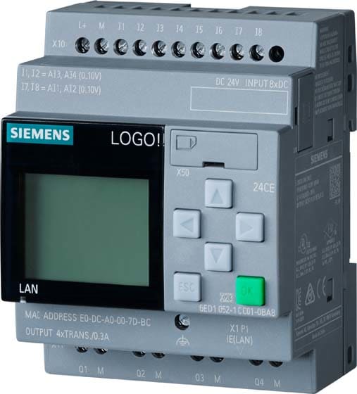 Siemens Industry - LOGO! 24CE, 8DI(4AI)/4DO, 400 Blocks