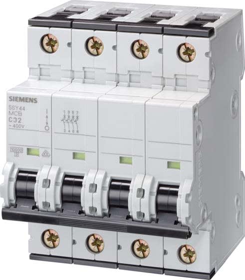 Siemens Industry - Disj.tous cour. 880V CC 400V CA 10KA, 4 poles, C, 6A MAX. 1000V
