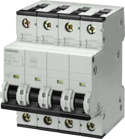 Siemens Industry - Disj.tous cour. 880V CC 400V CA 10KA, 4 poles, C, 20A MAX. 1000
