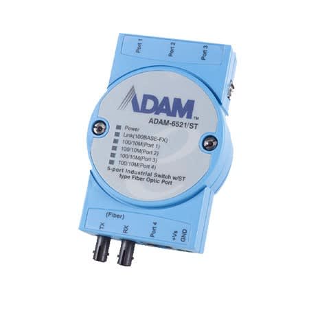 Advantech - Module ADAM switch 4 ports Etherner + 1 port fibre ST Multi-Mode