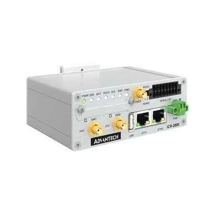 Advantech - ICR-2800, EMEA, 2x Ethernet, 2× RS232/RS485, USB, GPS, Metal, UK ACC