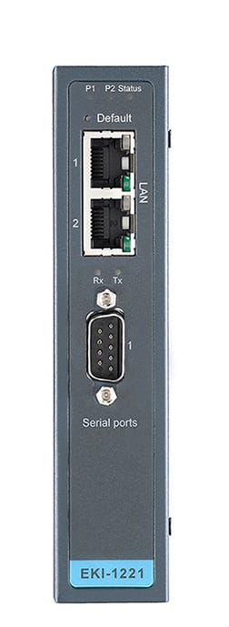 Advantech - EKI-1221-CE, Passerelle 1 port Modbus, 2 ports Ethernet