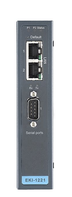Advantech - Passerelle 1 port Modbus, 2 ports Ethernet + Température étendue & isolée