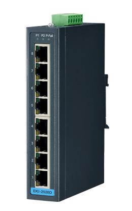 Advantech - Switch 8FE LAN Non-manageable norme DNV Température étendue Rail DIN et suppor