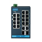 Advantech - Switch supervisable EtherNet/IP, 16 ports RJ45 FE+ 2 ports GE SFP Combo + T°