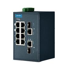 Advantech - Switch supervisable Modbus TCP 8 ports RJ45 FE + 2 ports GE SFP Combo + T° éten