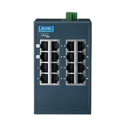 Advantech - Switch industriel 16GE supporteModbus TCP/IP, W/T