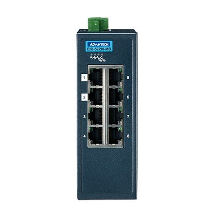 Advantech - Switch supervisable Modbus TCP, 8 ports RJ45 GE+ T° étendue
