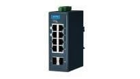 Advantech - Switch supervisable Modbus TCP, 8 ports RJ45 GE+ 2 ports GE SFP + T° étendue
