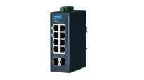 Advantech - Switch supervisable Modbus TCP, 8 ports RJ45 GE+ 2 ports GE SFP + T° étendue