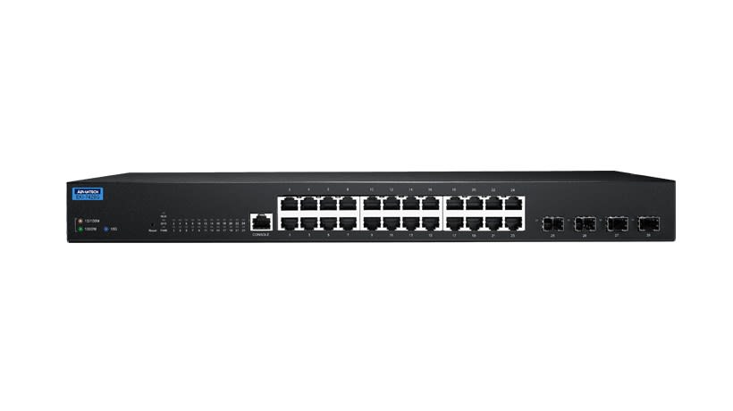 Advantech - Switch 24GE + 4 ports 10G SFP L2, Manageable,Montage en rack