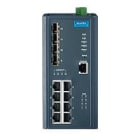 Advantech - Switch administrable 8 ports FE PoE + 4 ports SFP combo Cuivre/SFP + T° étendue