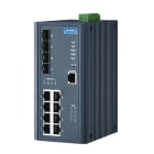 Advantech - Switch administrable 8 ports IEEE 802.3 PoE + 4 ports SFP températures étendues