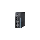 Advantech - Switch Ethernet Gigabit administrable L3 8 ports RJ45 PoE+ et 4 SFP+ 10G, temp.