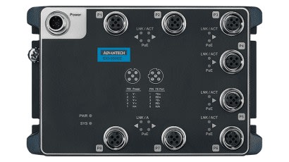 Advantech - E-Mark M12 8FE PoE Unmanaged Switch