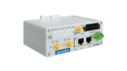 Advantech - ICR-2800-S1, EMEA, 2× Ethernet, 2× RS232/RS485, USB, GPS, Metal, EU ACC