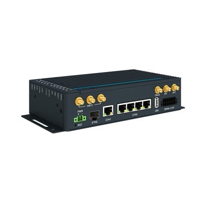 Advantech - Routeur cellulaire 4G Cat 12 double SIM, 5 ports Gigabit dont 4 PoE+, SFP