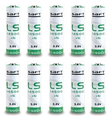 Galium - Pack 10 piles AA Saft 3.6V Lithium Thionyle Chloride 2.6Ah