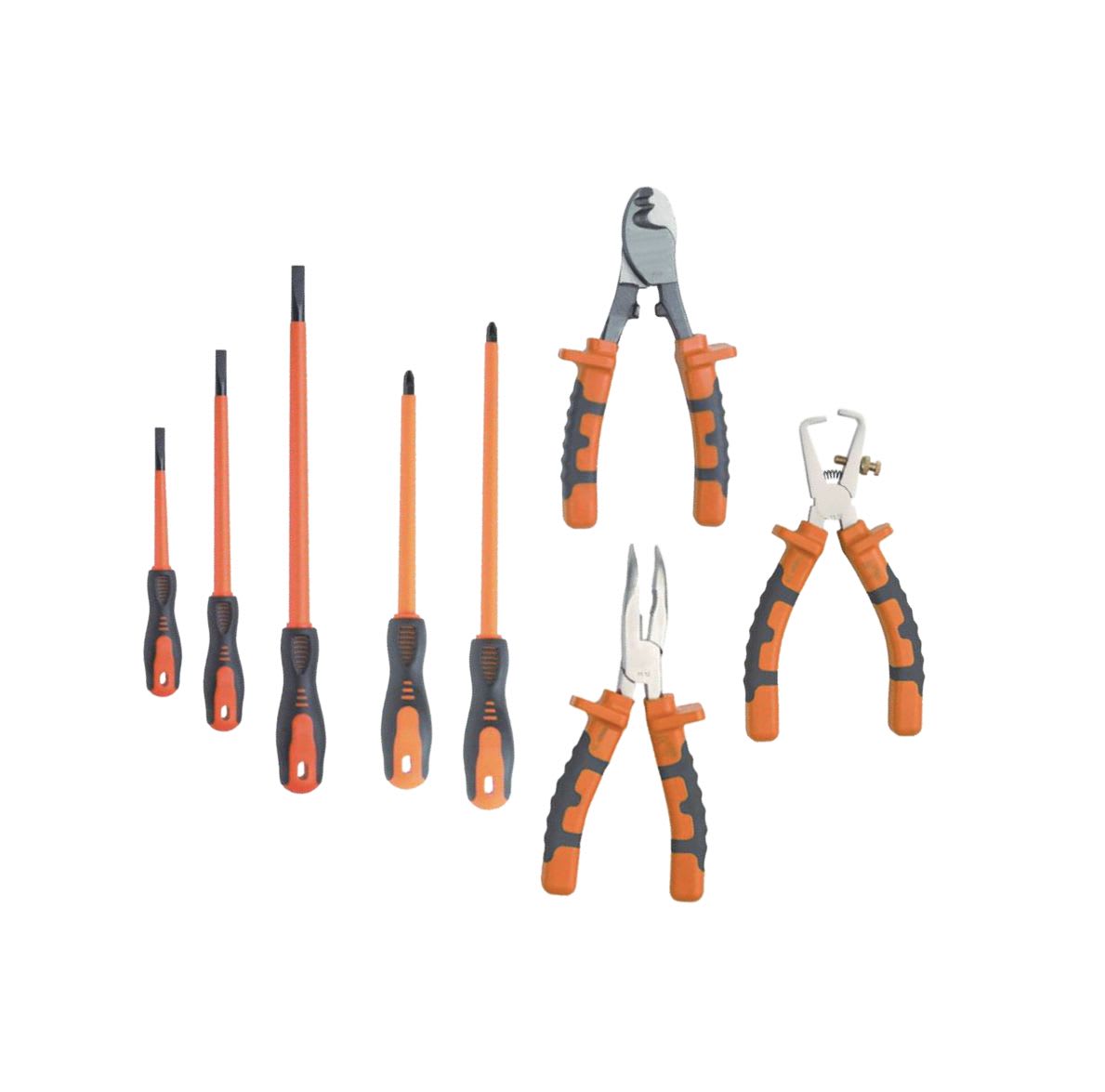 Catu - Kit 8 tournevis isolés bi-matière pour travaux sous tension conforme IEC 60900