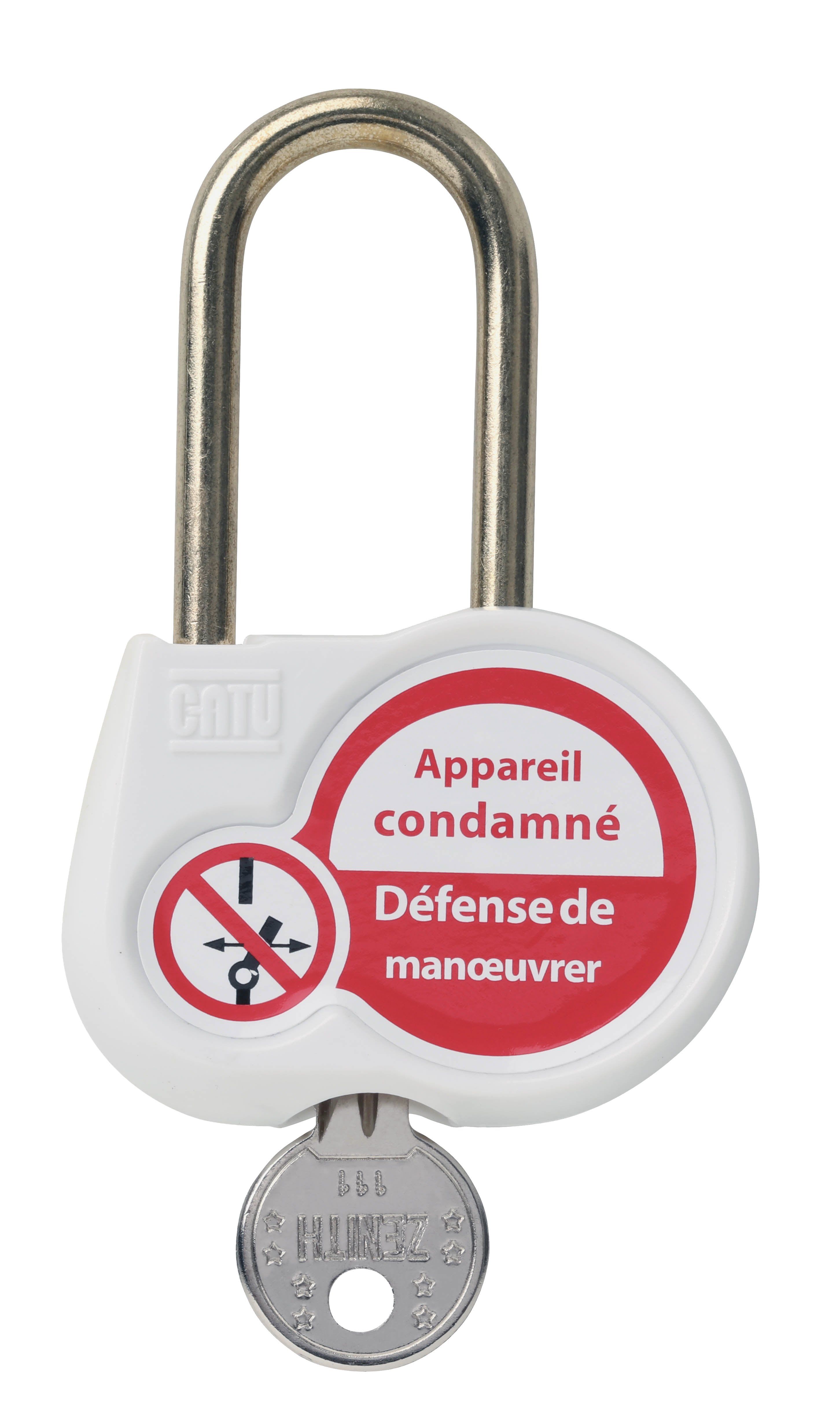 Catu - Cadenas blanc anse 50mm diamètre 6mm clé à définir.