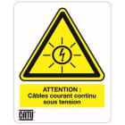 Catu - Planche de 12 étiquettes autocollantes "Att" pour installations photovoltaïques.