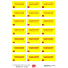 Catu - Planche de 21 étiquettes autocollantes "Coupure d'urg., entrée ond." 40 x 20 mm.