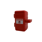 Catu - Condamnateur prises électriques ou pneumatiques en plastique rouge trou 12mm.