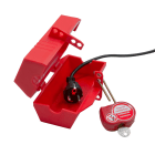 Catu - Condamnateur prises électriques ou pneumatiques en plastique rouge trou 25mm.