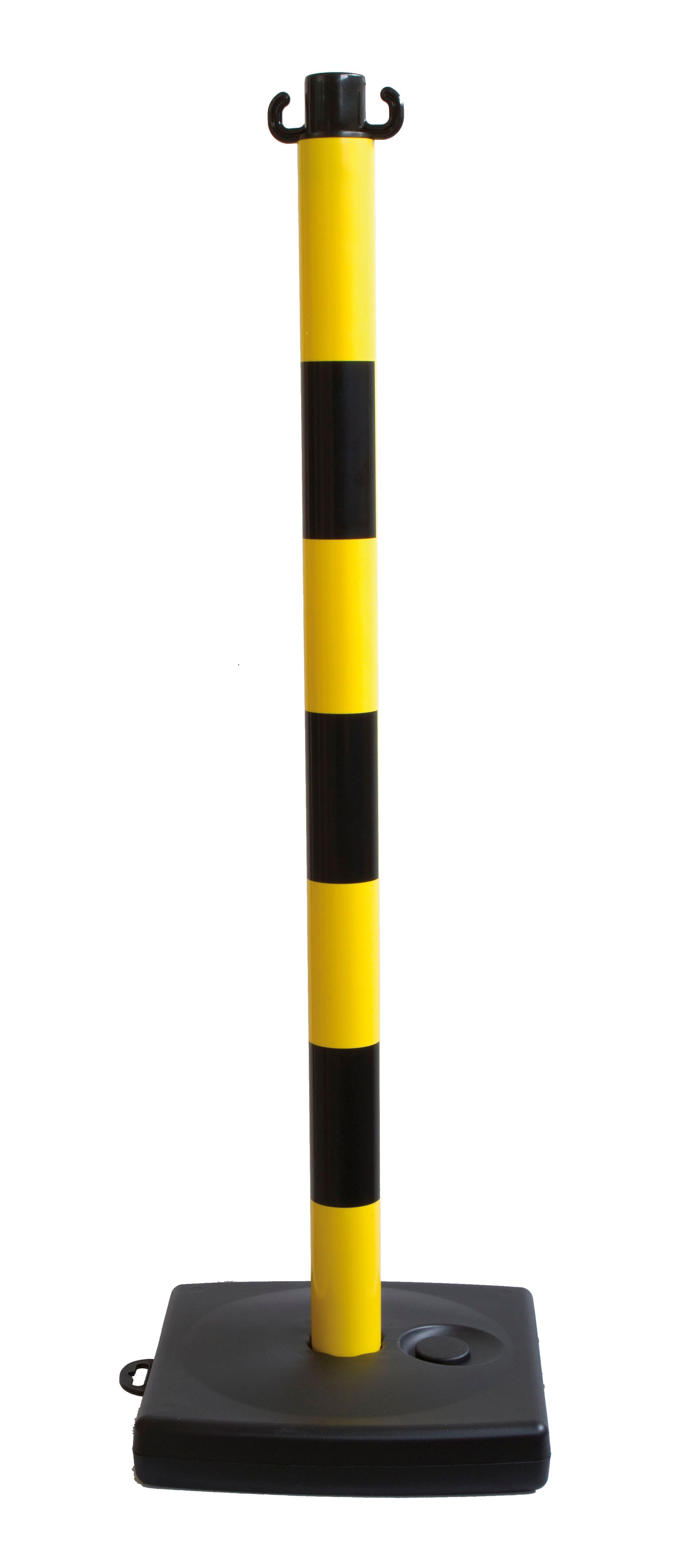 Catu - Balise PVC de signalisation "SUPPORT DE CHAINE" socle à lester jaune et noir