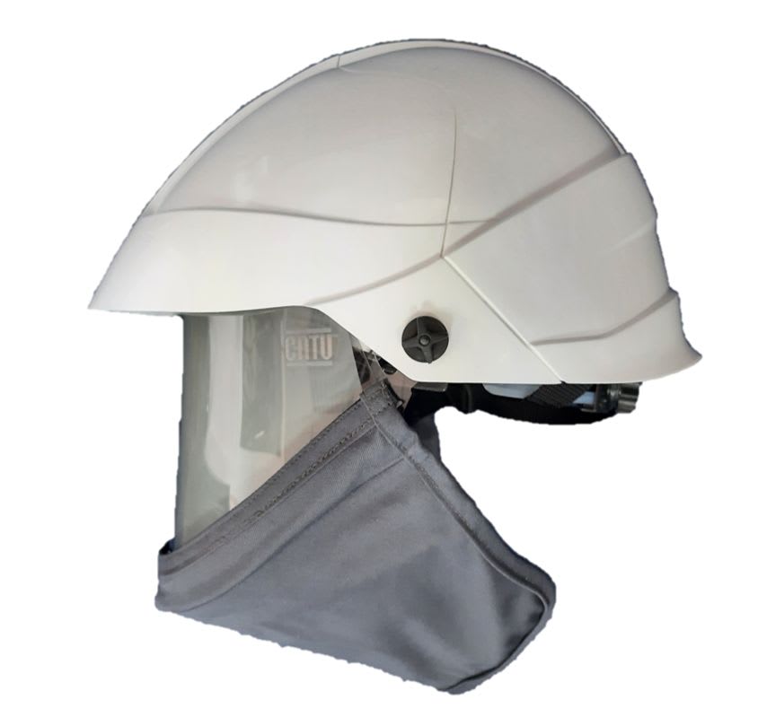 Catu - Casque isolant électricien avec visière intégrée arcflash grise 12 cal/cm² APC 2