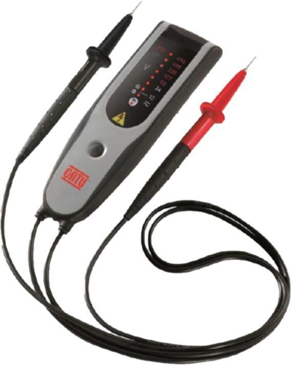 Catu - Détecteur BT LED 1000 V pointes Ø 2 mm : 12-900 V AC/12-1000 V DC, rot. de phase
