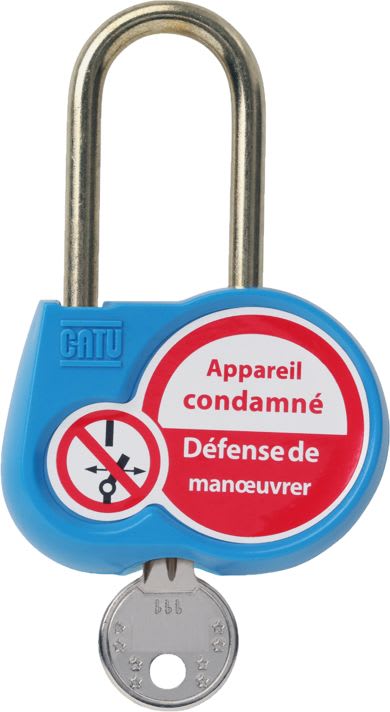 Catu - Cadenas bleu anse 50mm diamètre 6mm clé à définir.