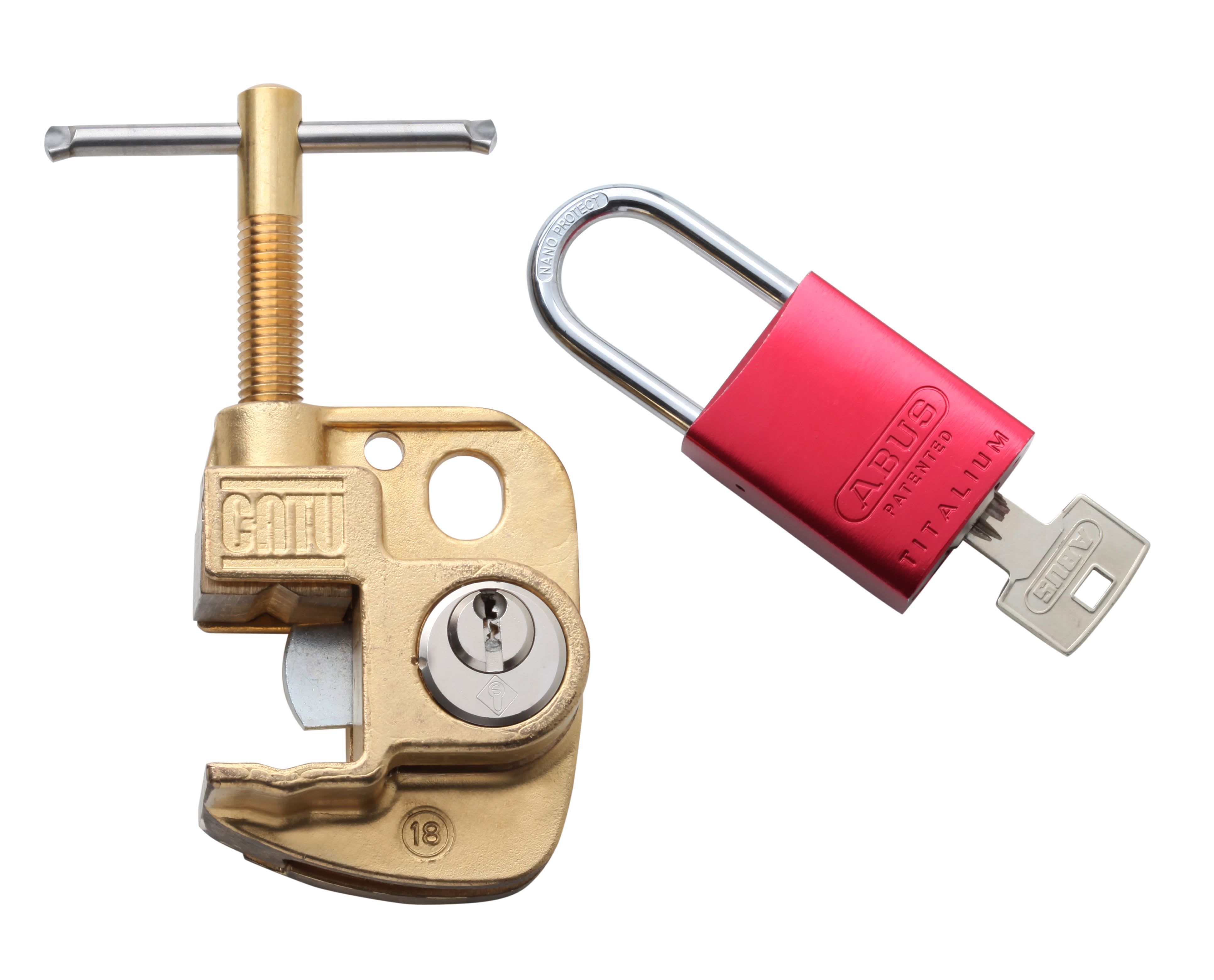 Catu - Kit étau de terre avec cadenas de consignation asservi. Icc 20 kA/1s