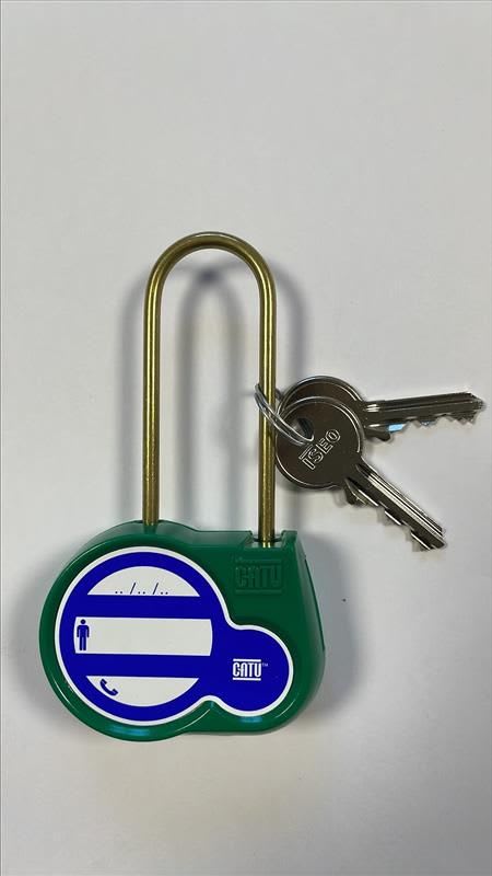 Catu - Cadenas rouge anse 70mm diamètre 4mm clé 111.