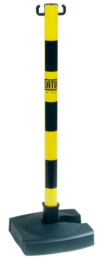 Catu - Balise de signalisation support de chaine pliante jaune et noire