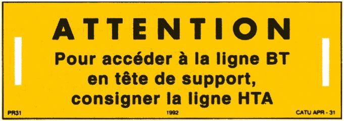 Catu - Plaque alumétal de signalisation Enedis " ATTENTION?LIGNE BT". 170 x 60 mm.