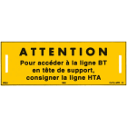 Catu - Plaque alumétal de signalisation Enedis " ATTENTION?LIGNE BT". 170 x 60 mm.