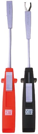 Catu - Jeu de 2 pinces crocodiles à fourreau rétractable Noire et Rouge