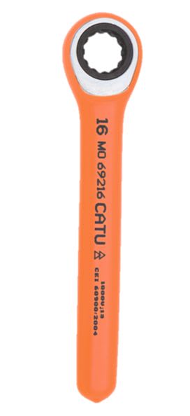 Catu - Clé réversible à cliquet isolée 12 pans de 18 mm