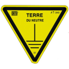 Catu - Pancarte triangulaire en alu. (ep. 0,5 mm) pour identification terre du neutre.