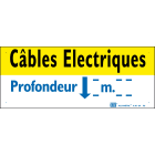 Catu - Plaque alumétal de signalisation "CABLES ÉLECTRIQUES PROFONDEUR" 200 x 80 mm.