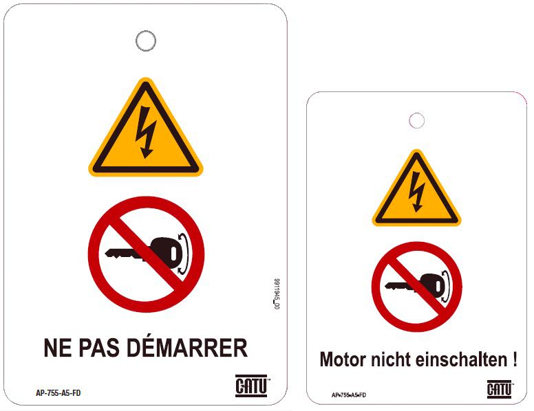 Catu - lot 5 affiches signalisation  "ne pas demarrer"