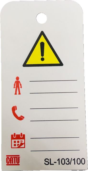 Catu - Lot de 30 affichettes de consignation à remplir.