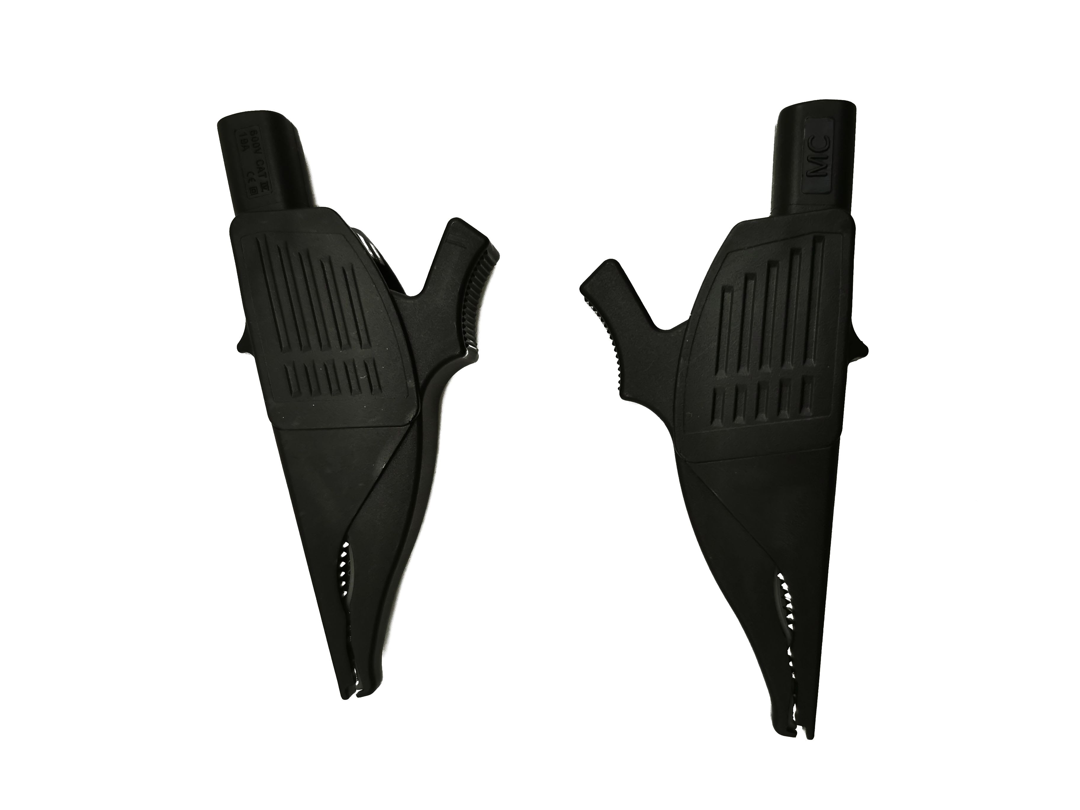 Catu - Pince crocodile IP2X noire avec garde-main pour fiche normalisée de diam 4 mm